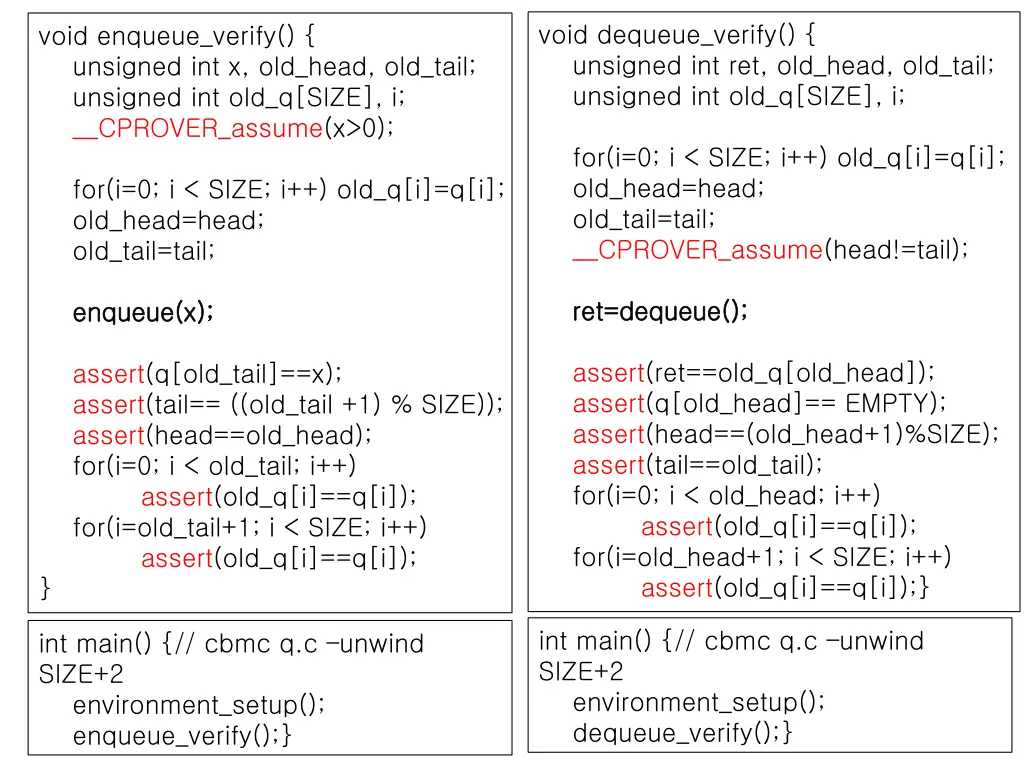 void dequeue verify unsigned int ret old head