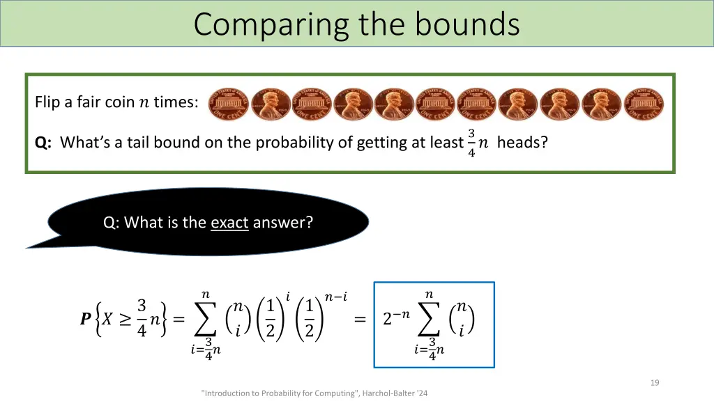 comparing the bounds