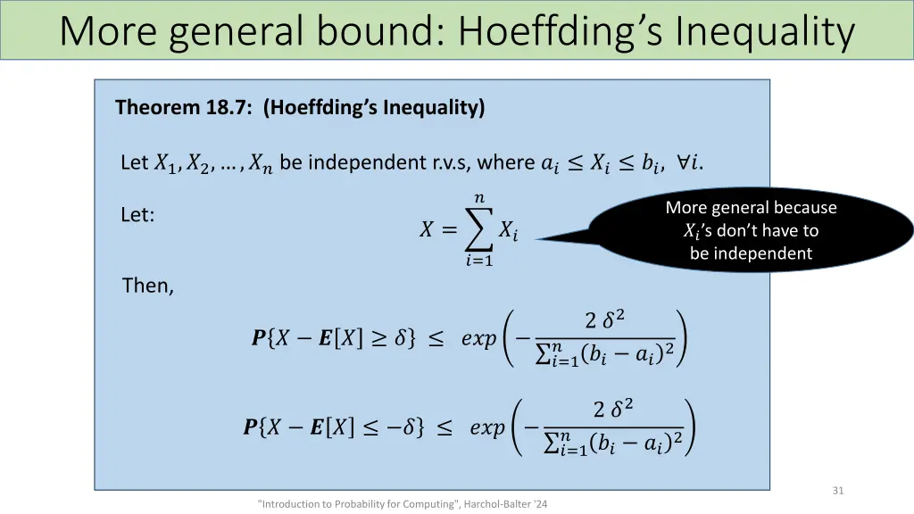 more general bound hoeffding s inequality