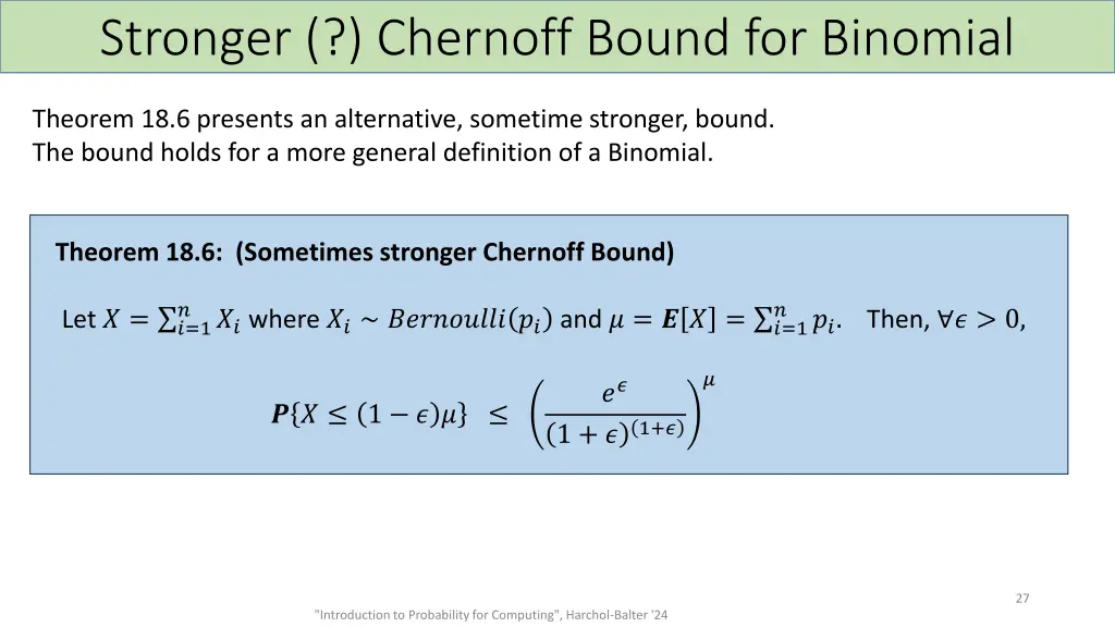 stronger chernoff bound for binomial