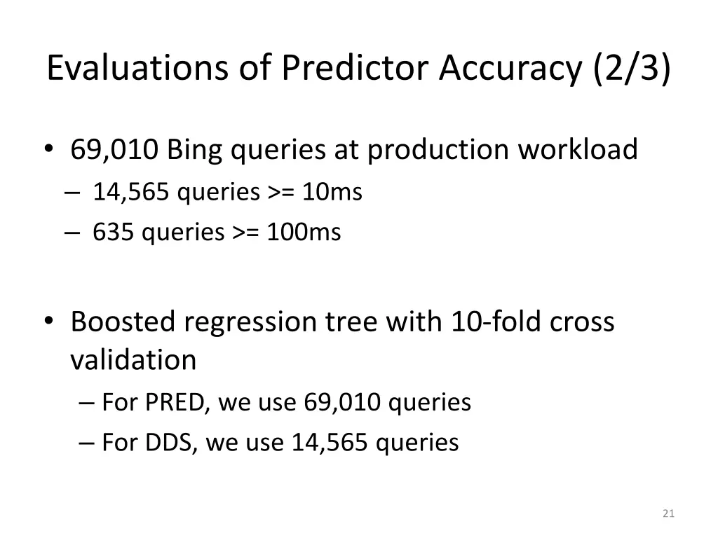 evaluations of predictor accuracy 2 3