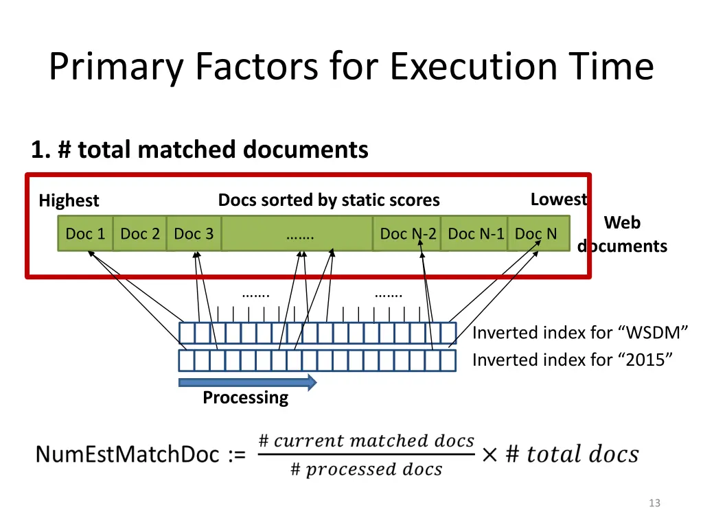 primary factors for execution time