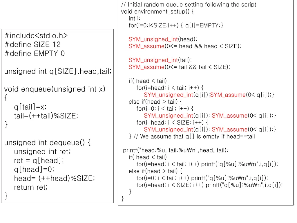 initial random queue setting following the script