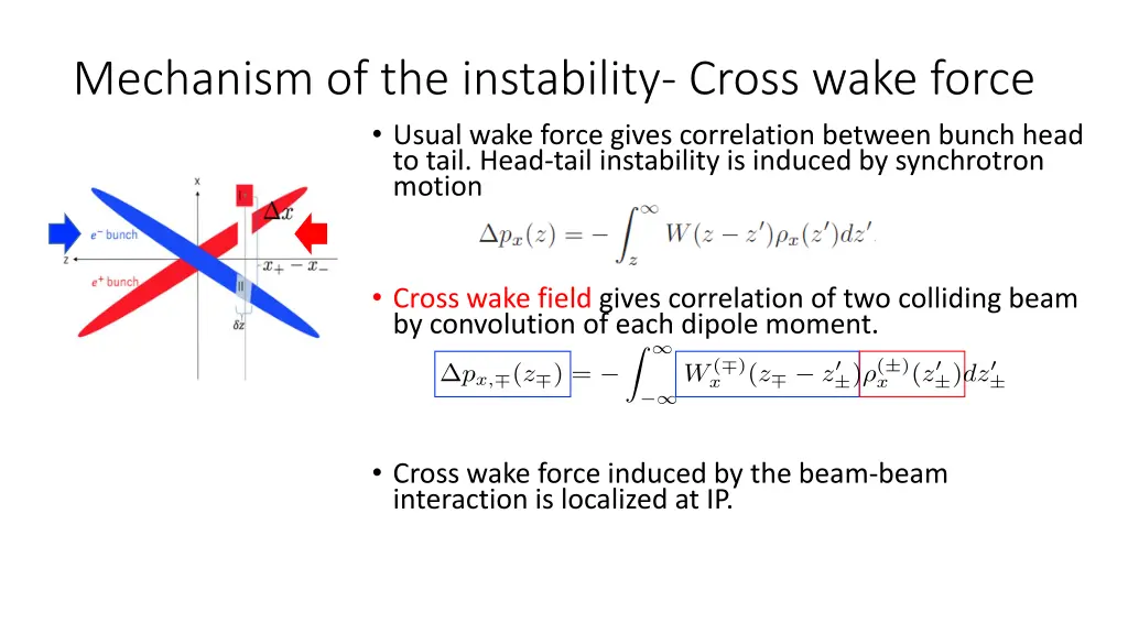 mechanism of the instability cross wake force