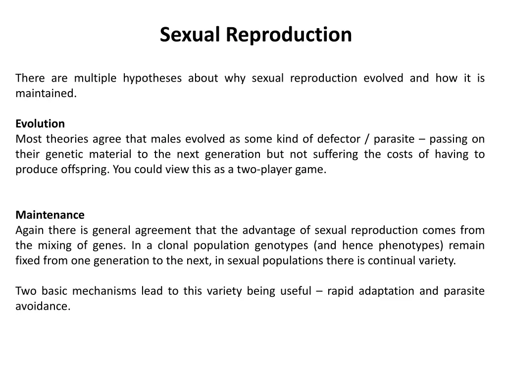 sexual reproduction