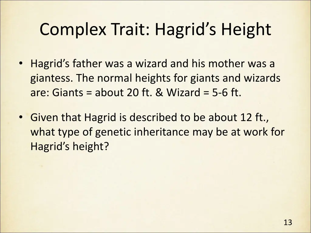 complex trait hagrid s height