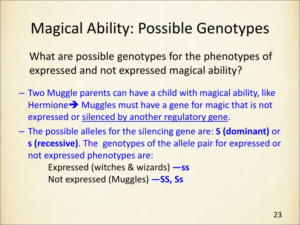 magical ability possible genotypes 1