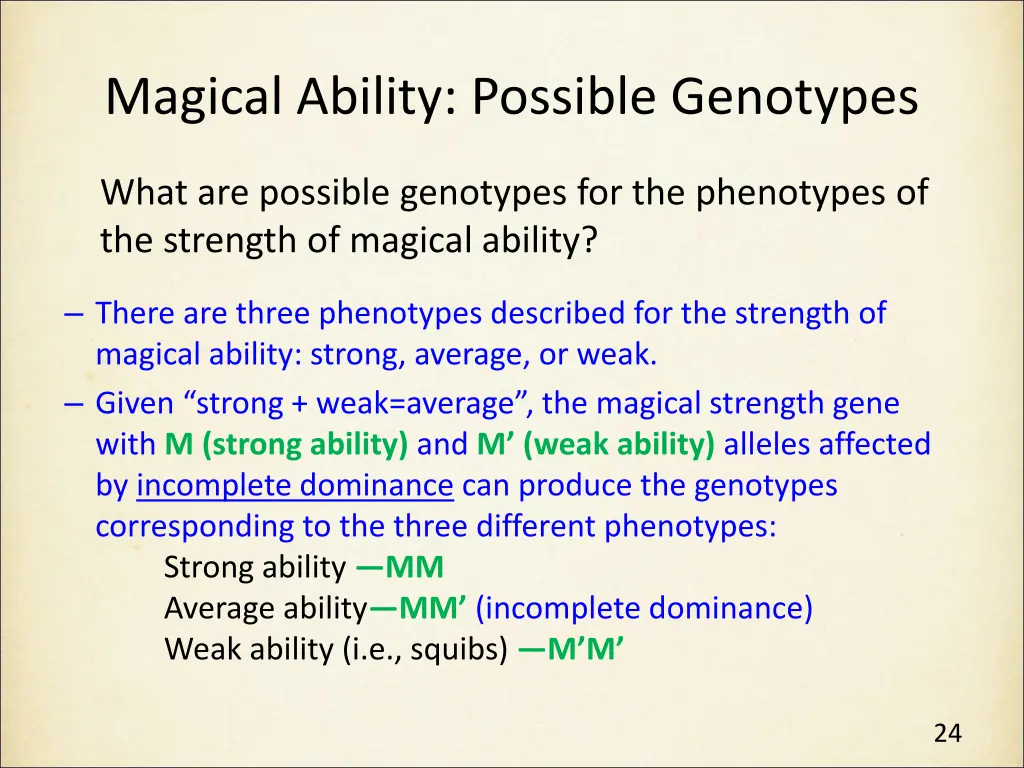 magical ability possible genotypes 2