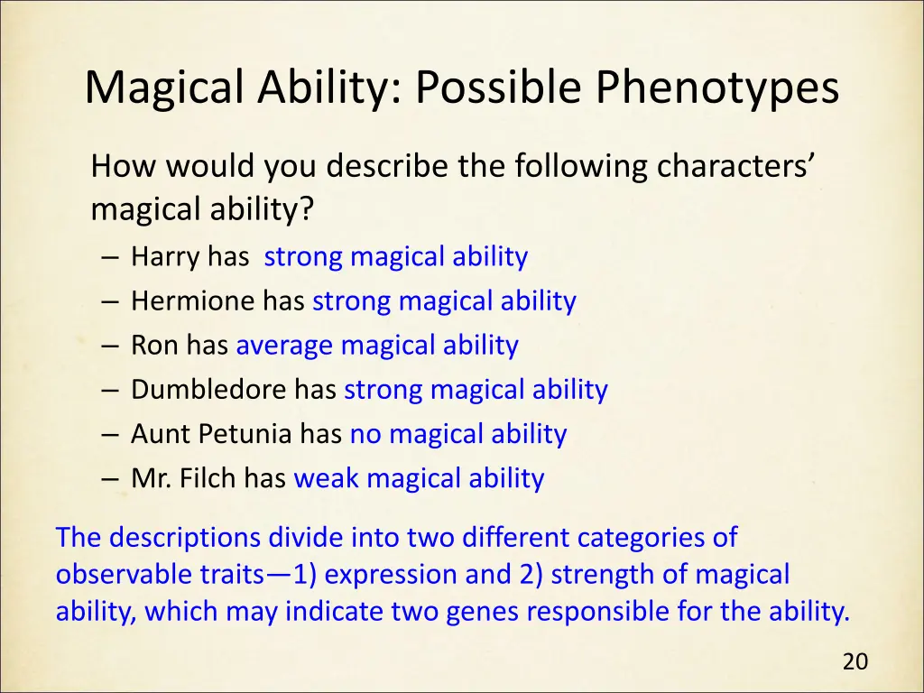 magical ability possible phenotypes 1