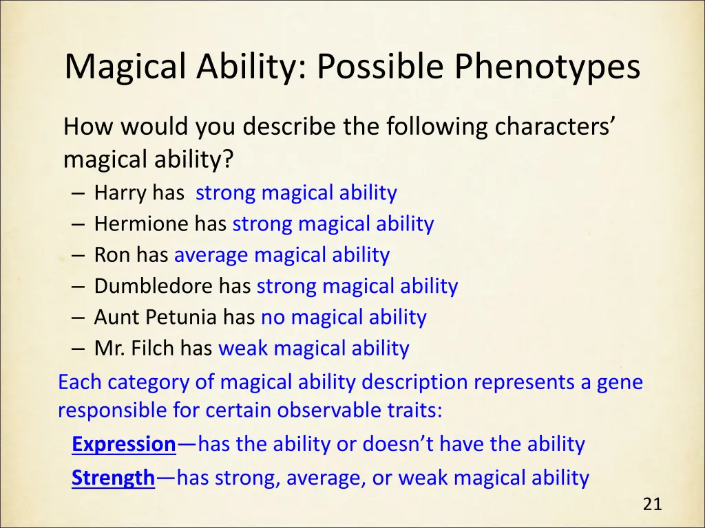 magical ability possible phenotypes 2