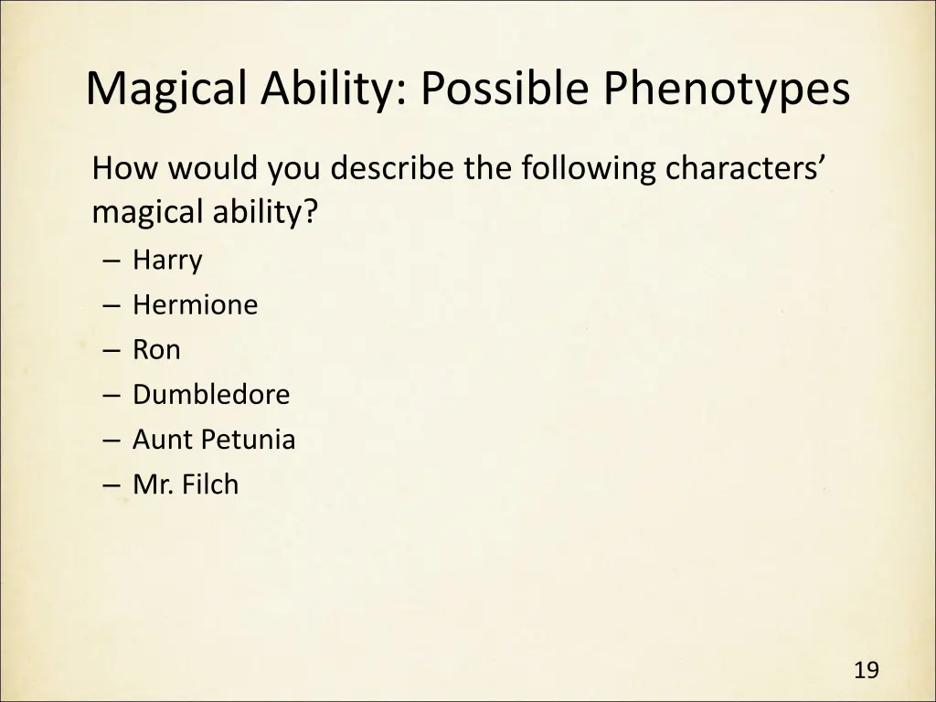 magical ability possible phenotypes