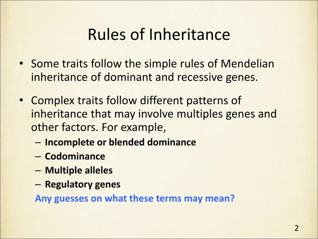 rules of inheritance