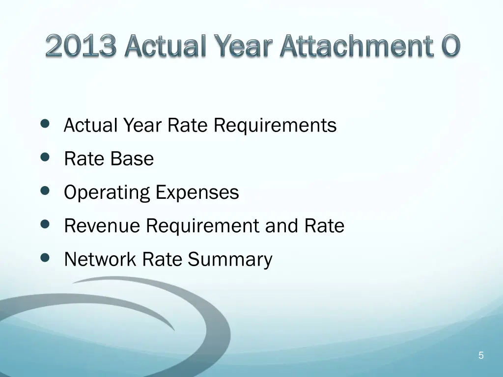 actual year rate requirements rate base operating