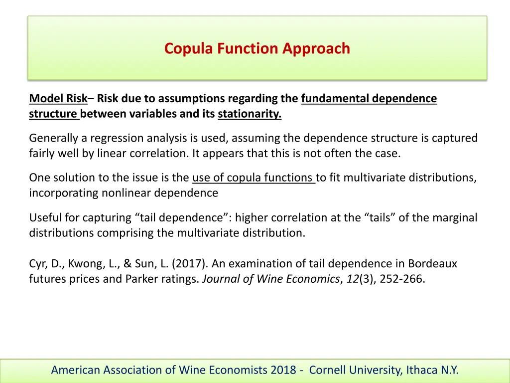 copula function approach