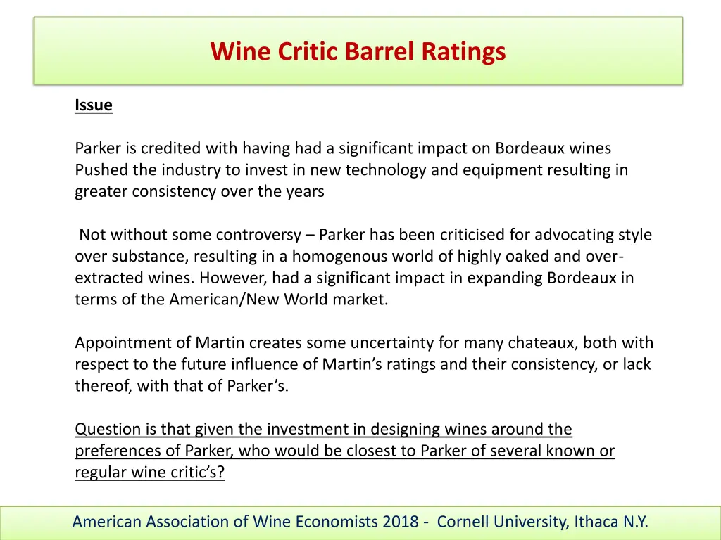 wine critic barrel ratings 5