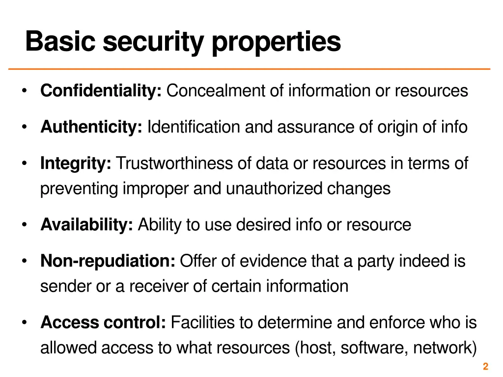 basic security properties