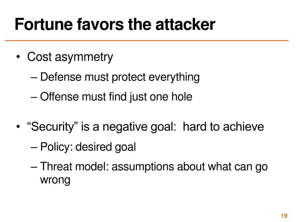 fortune favors the attacker