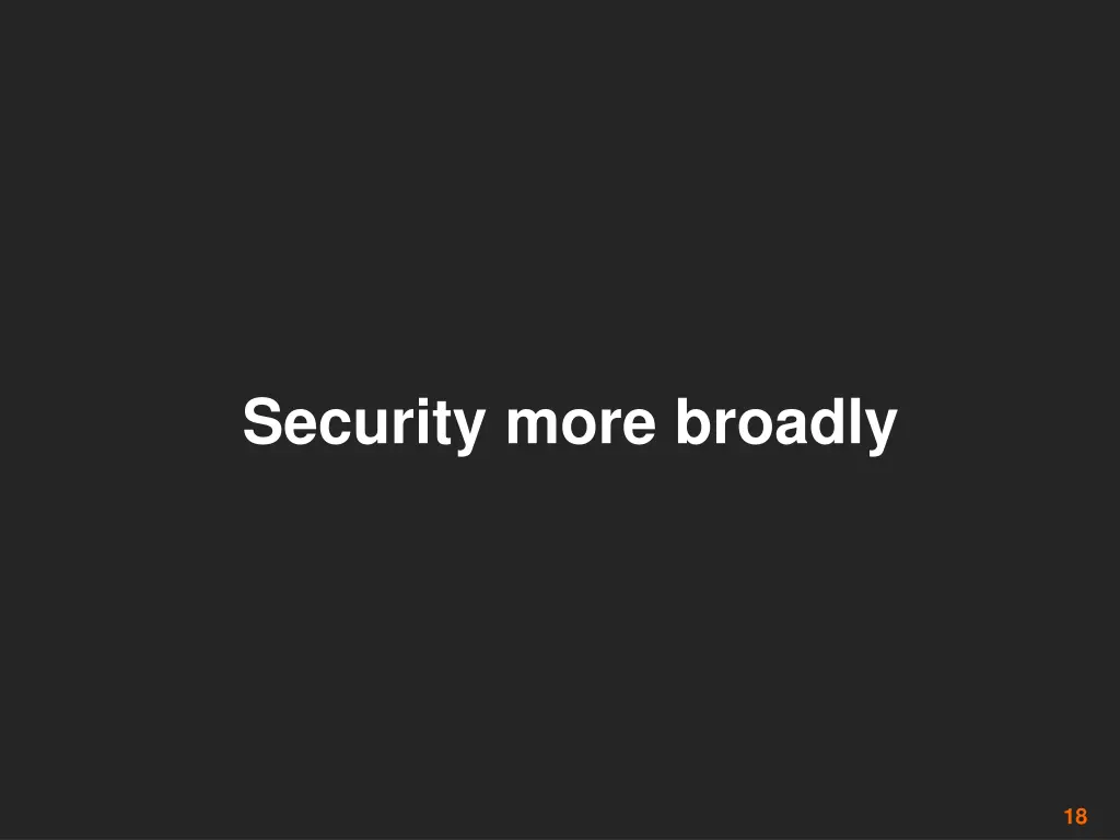 security more broadly