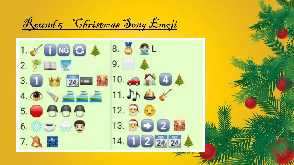 round 5 christmas song emoji