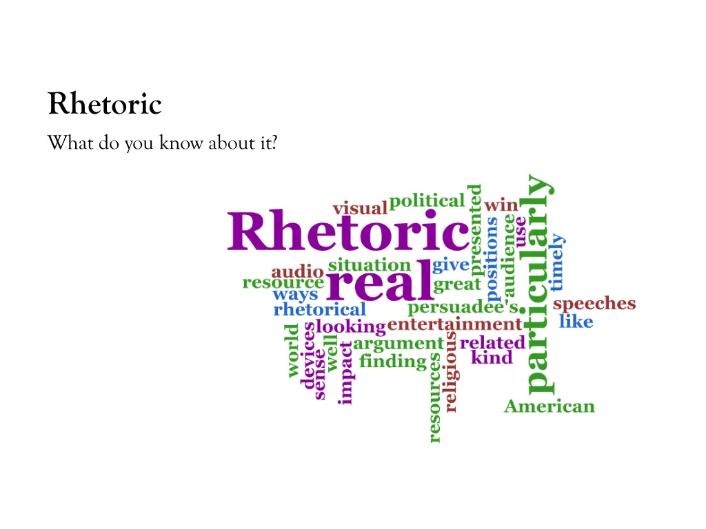 rhetoric what do you know about it