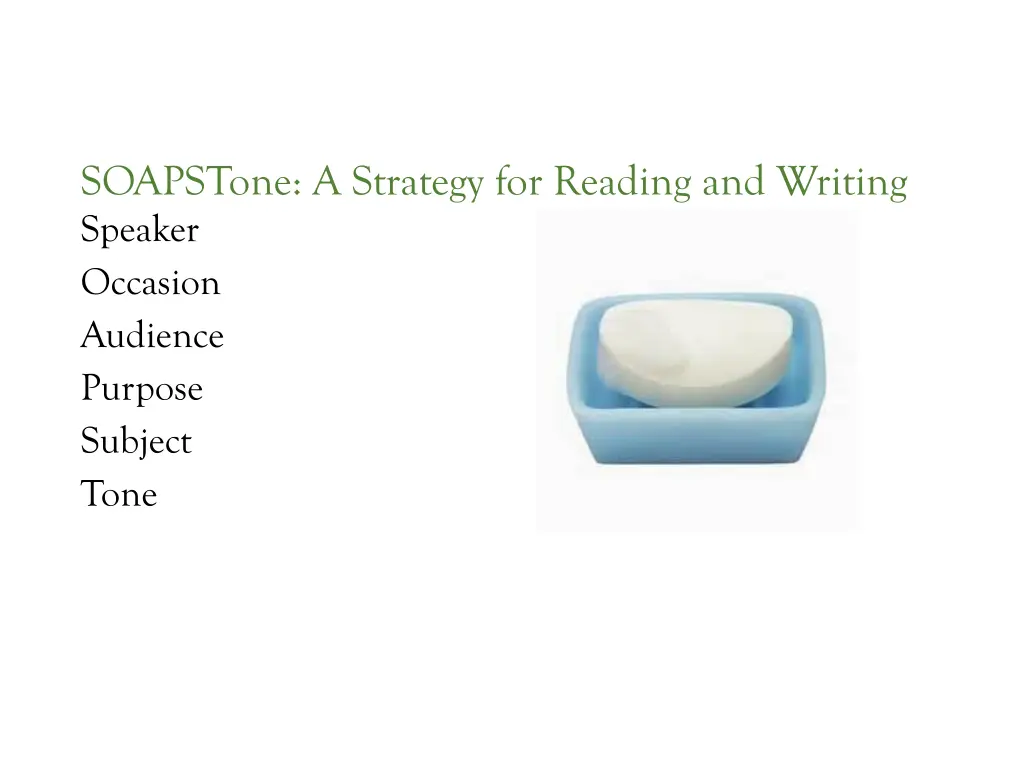 soapstone a strategy for reading and writing