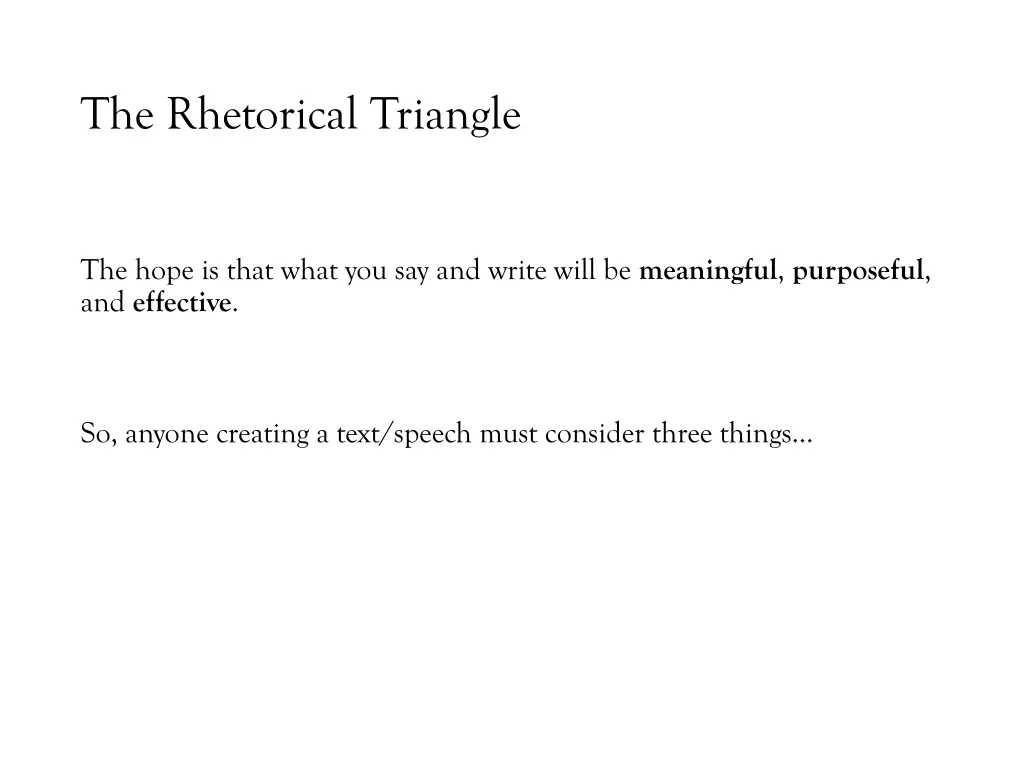 the rhetorical triangle 1