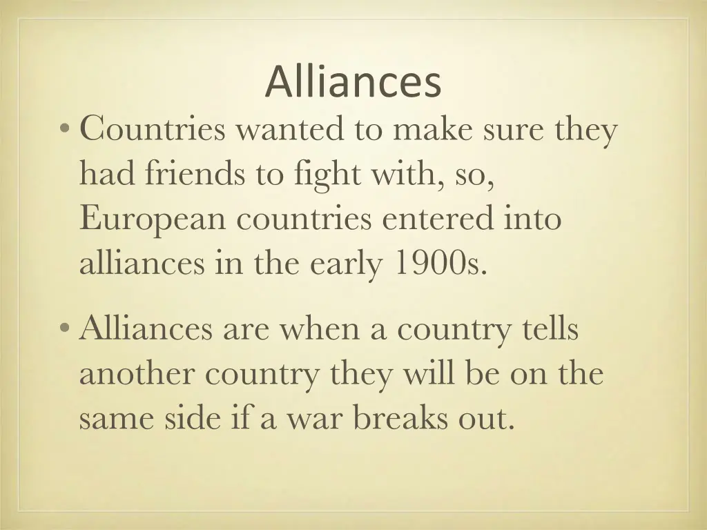 alliances