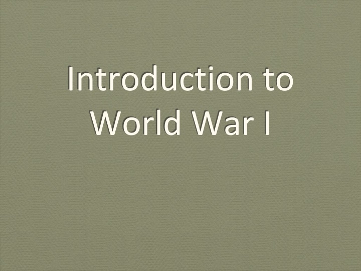 introduction to world war i