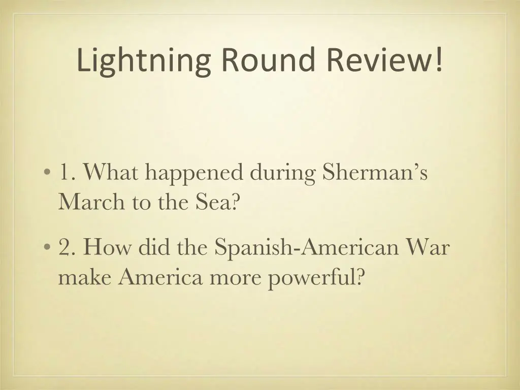 lightning round review