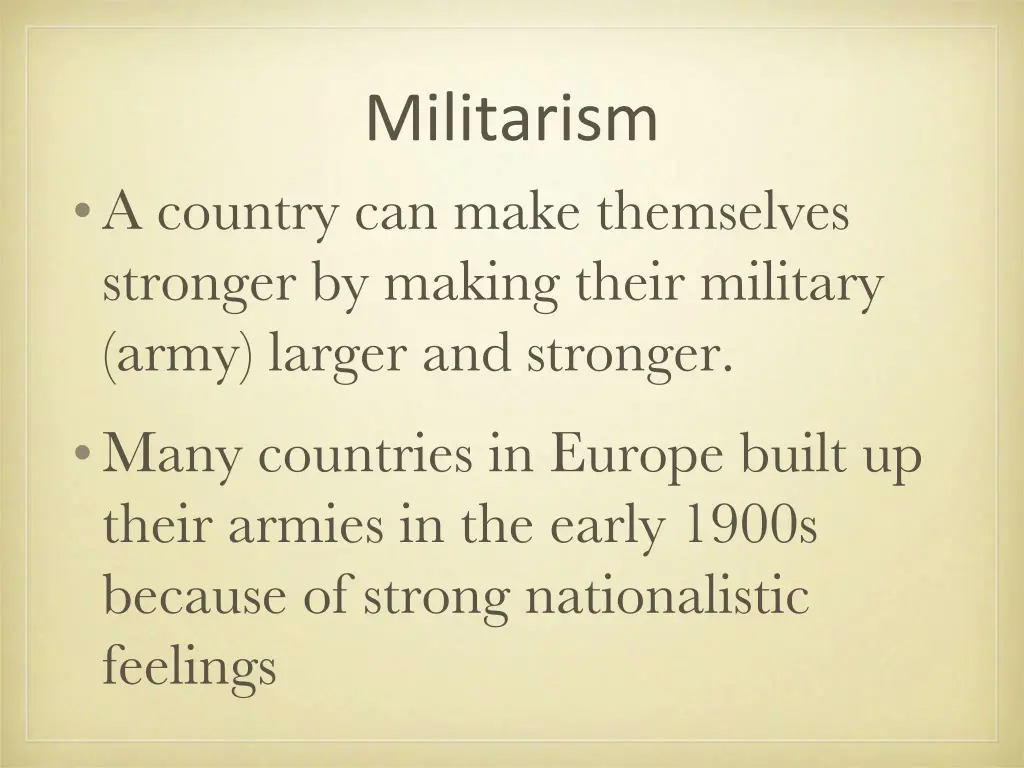 militarism 1