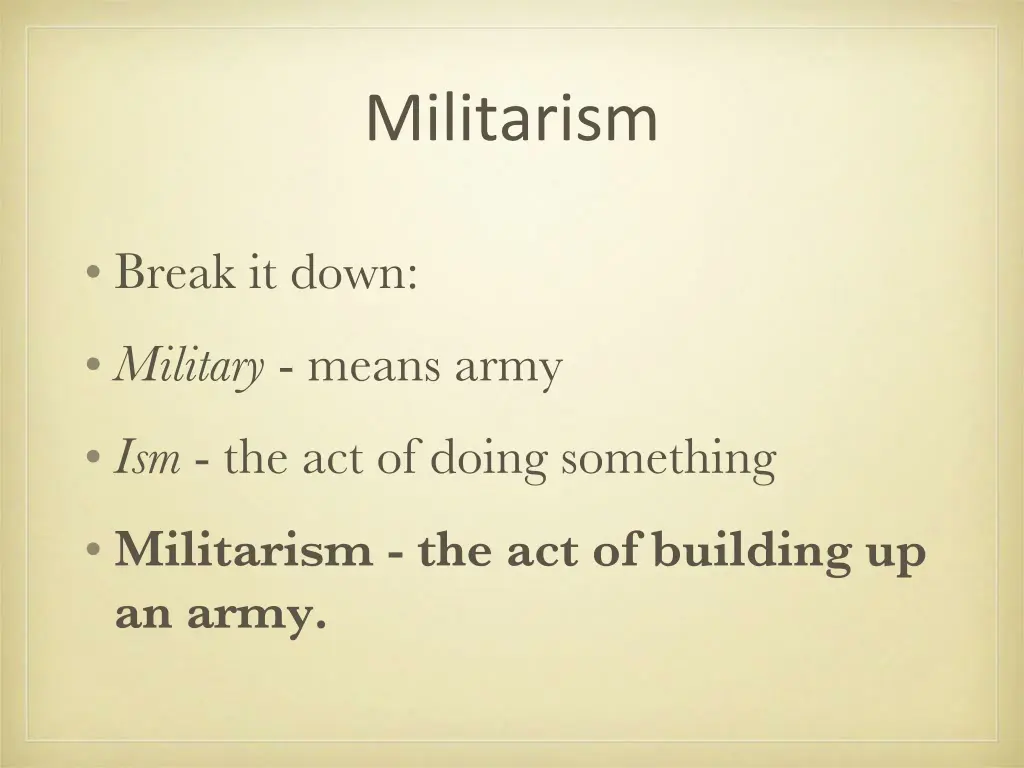 militarism 5