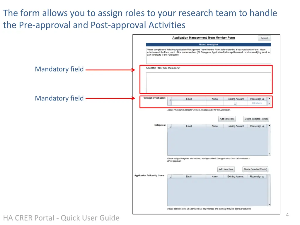 the form allows you to assign roles to your