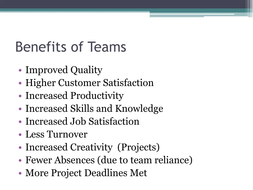 benefits of teams