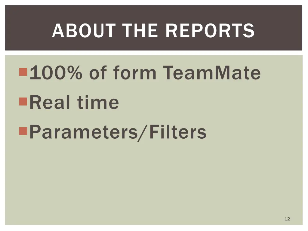 about the reports