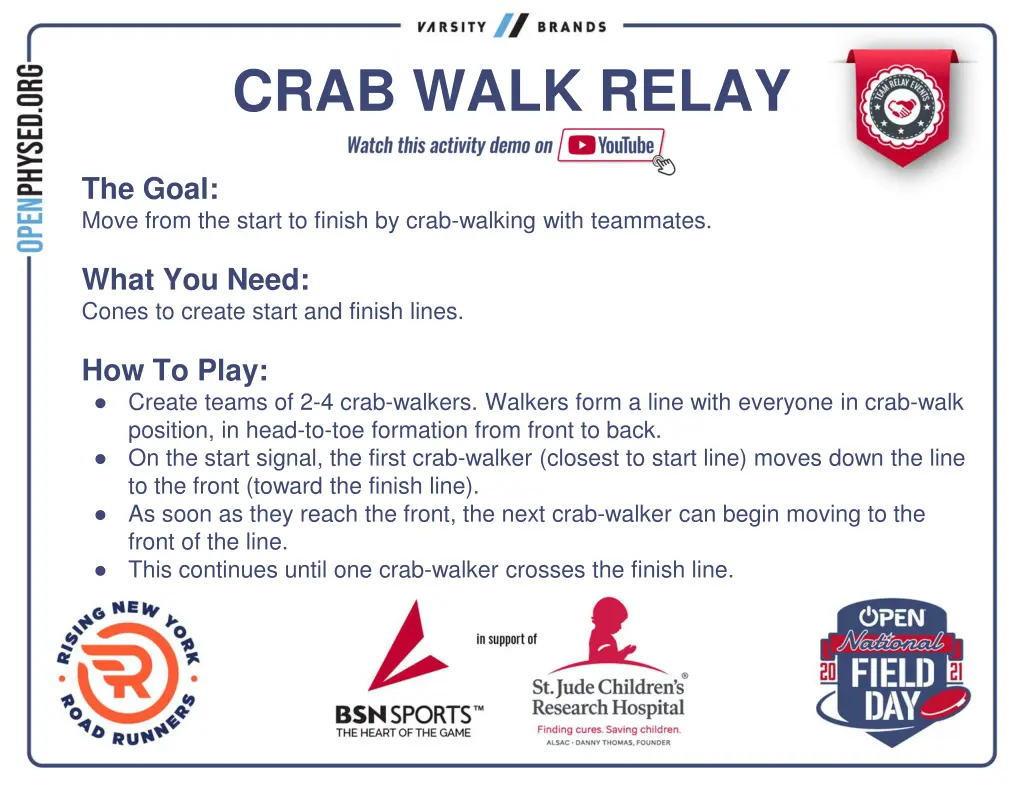 crab walk relay