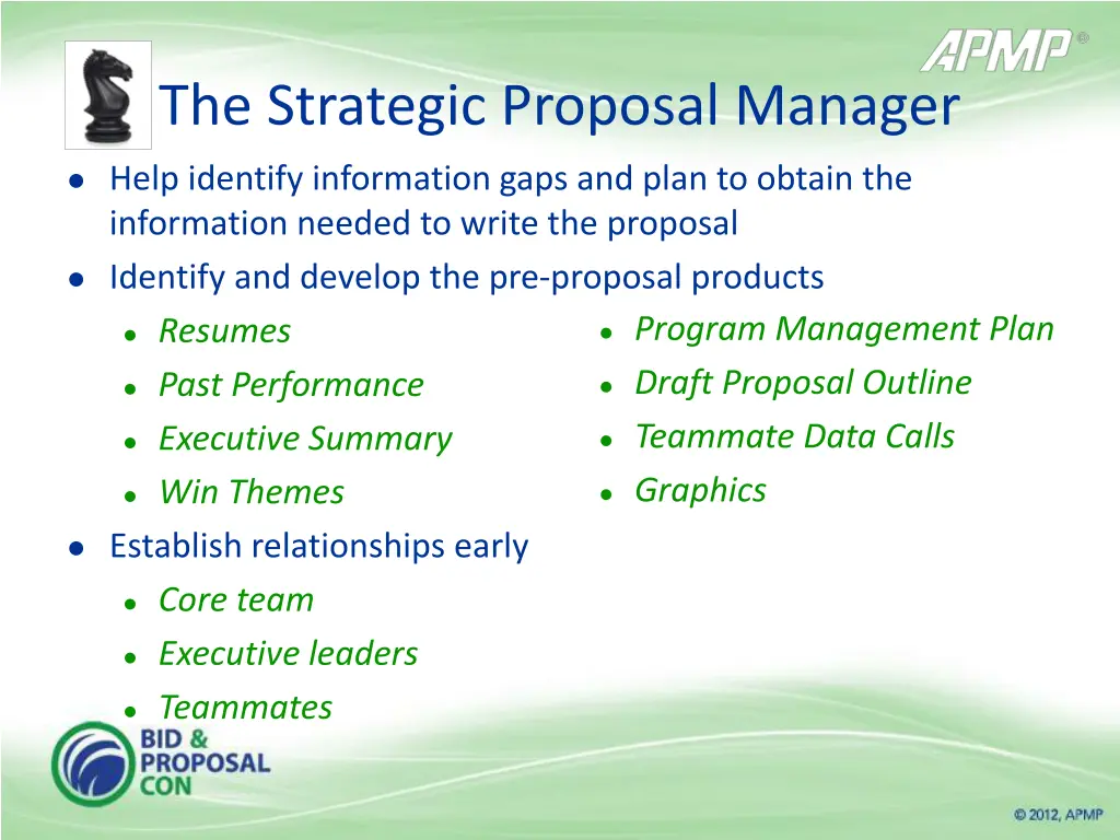 the strategic proposal manager