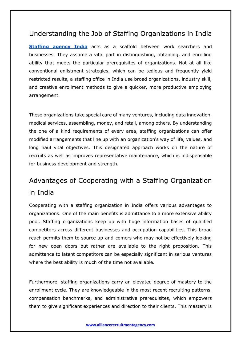 understanding the job of staffing organizations