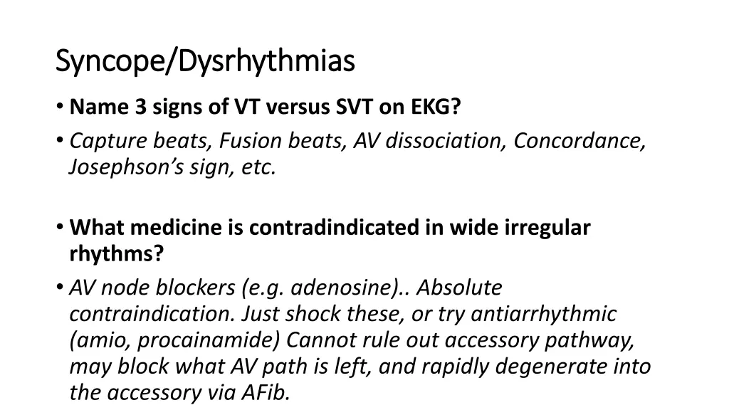 syncope dysrhythmias syncope dysrhythmias 2