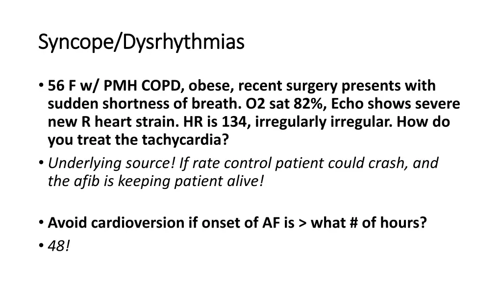 syncope dysrhythmias syncope dysrhythmias 3