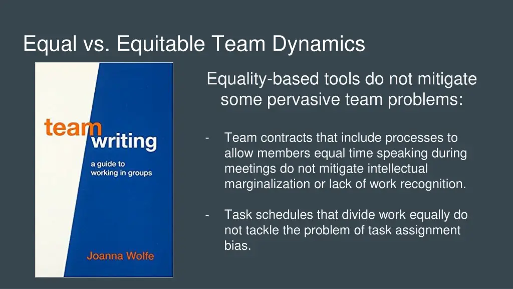 equal vs equitable team dynamics