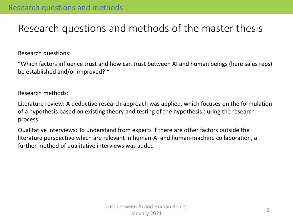 research questions and methods