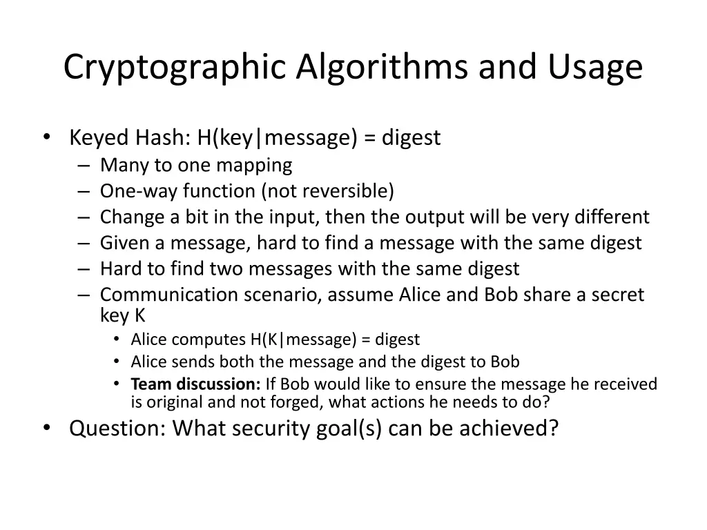 cryptographic algorithms and usage 1