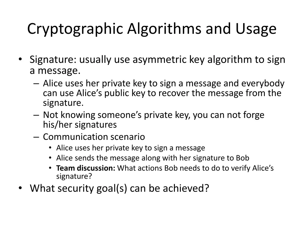 cryptographic algorithms and usage 2