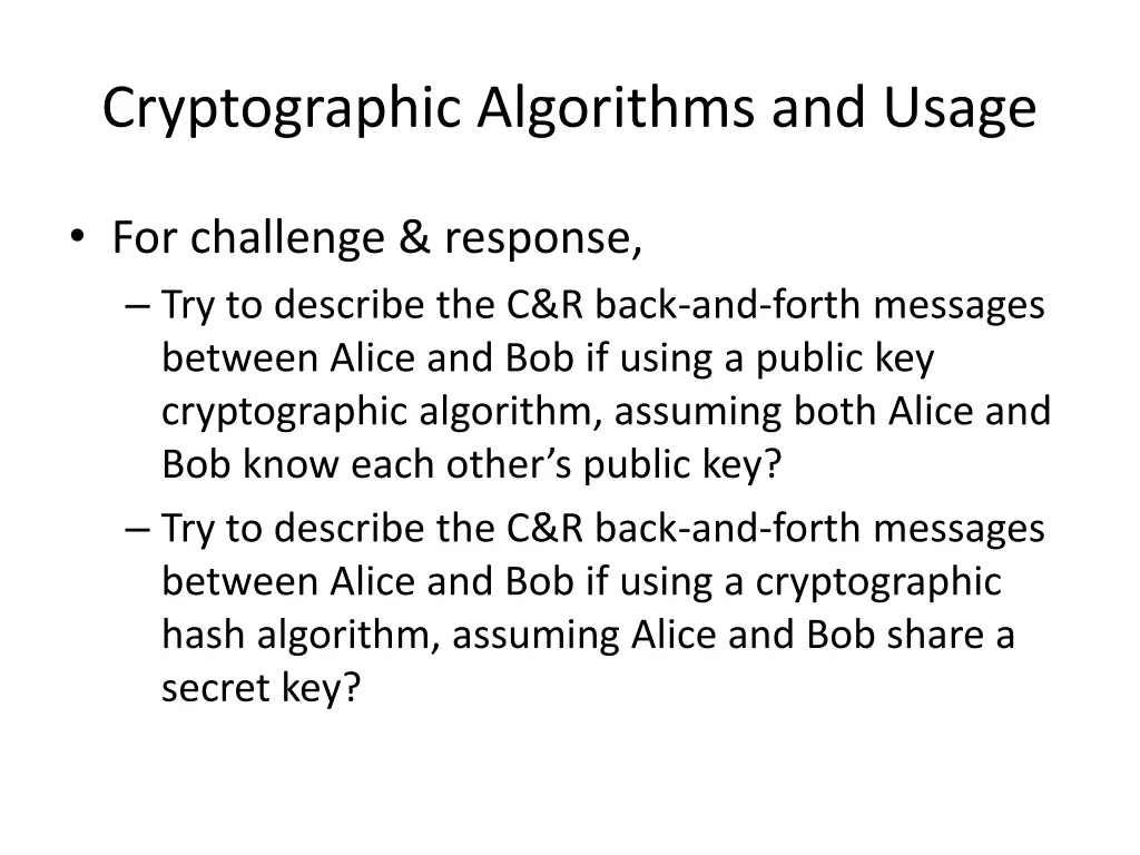 cryptographic algorithms and usage 4