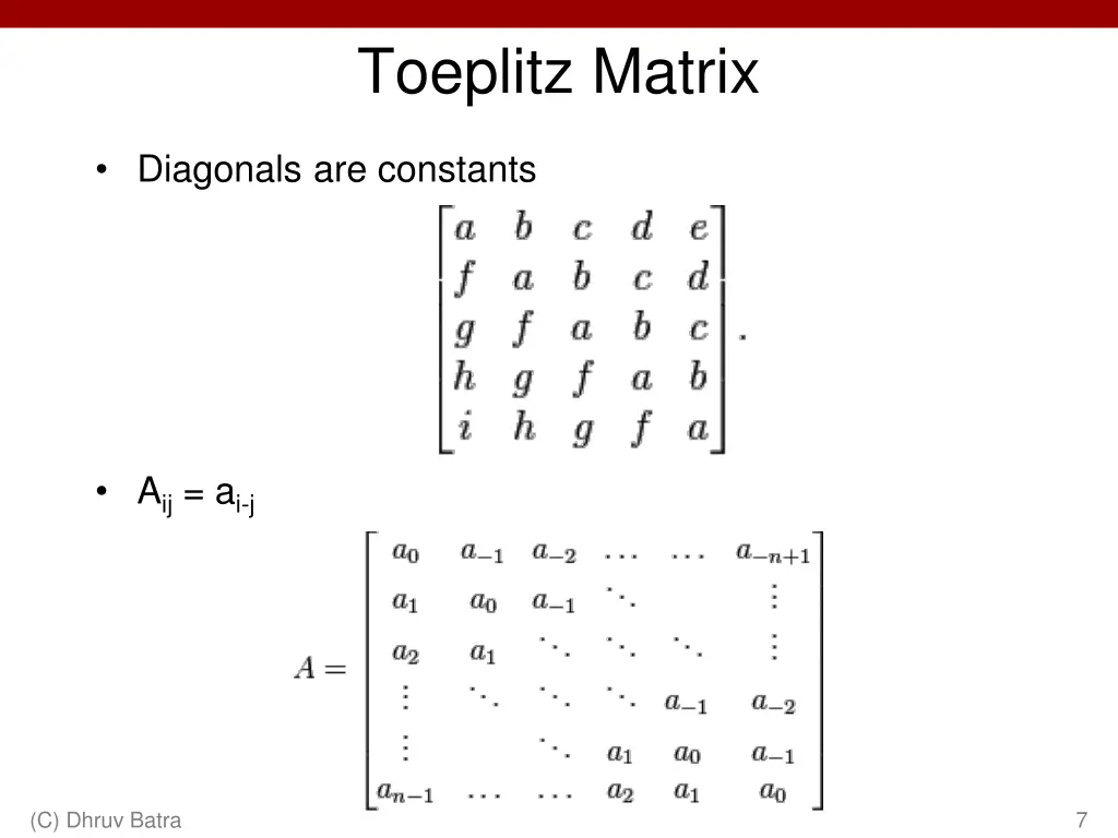 toeplitz matrix