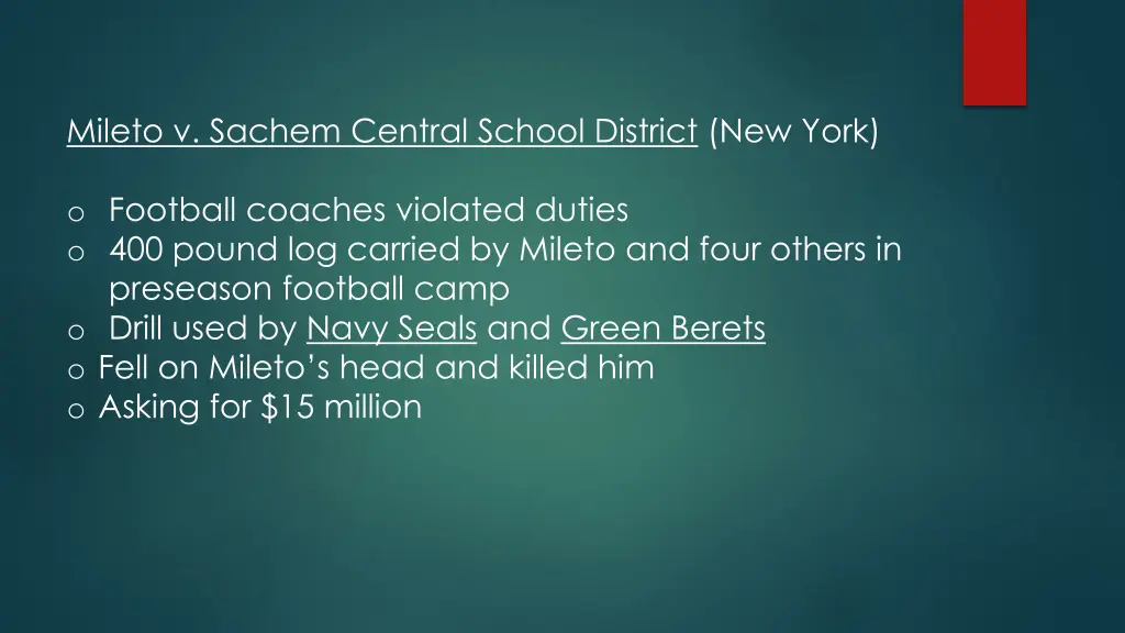 mileto v sachem central school district new york