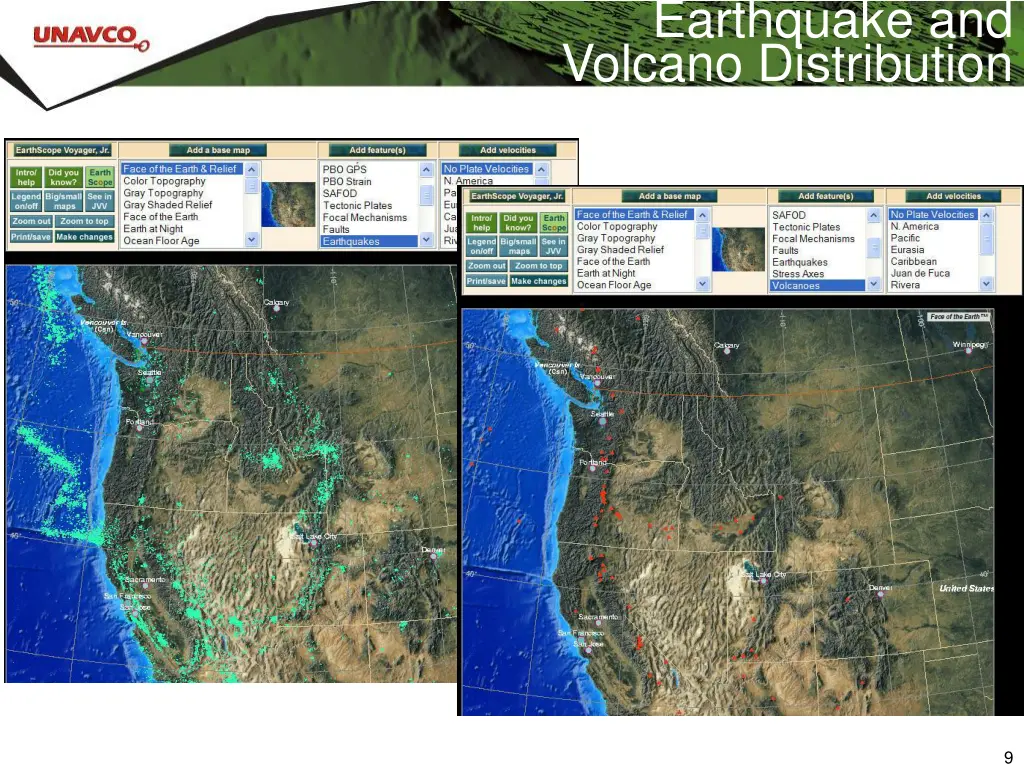 earthquake and volcano distribution