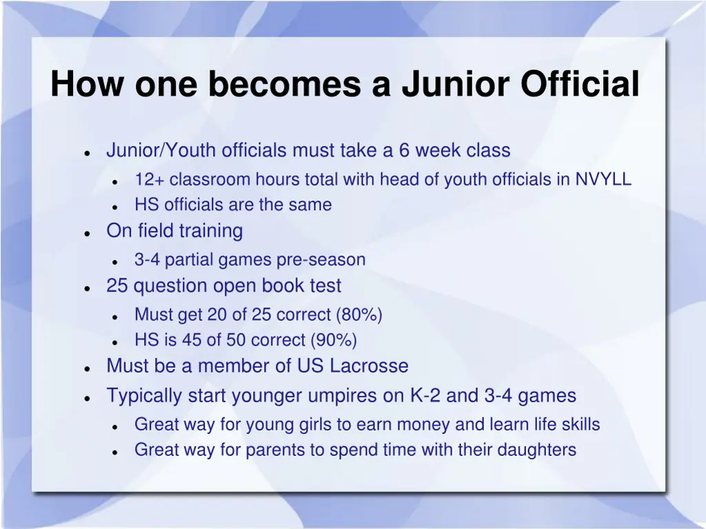 how one becomes a junior official