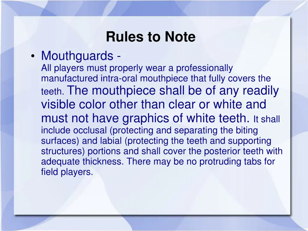 rules to note 2