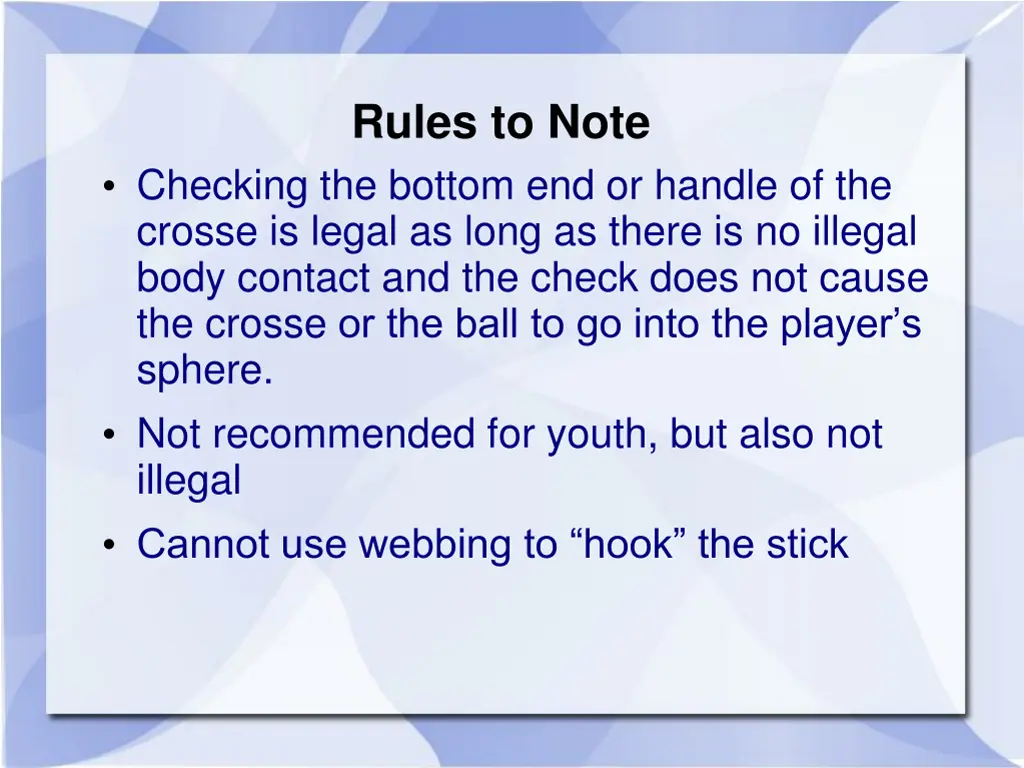 rules to note 3